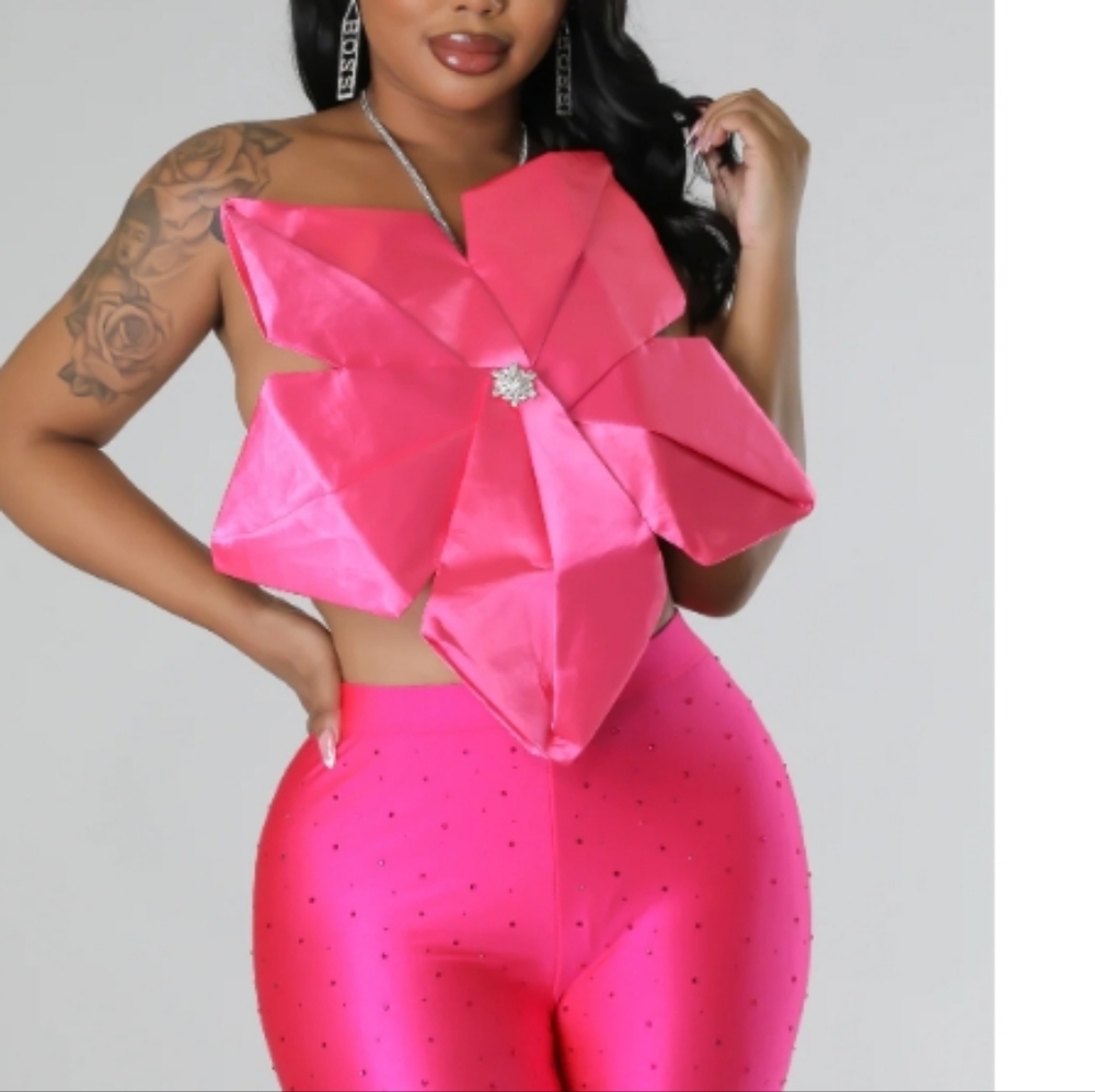 3D Halter Floral Top Pic 1